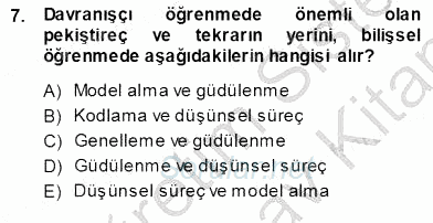 Tüketici Davranışları 2013 - 2014 Ara Sınavı 7.Soru