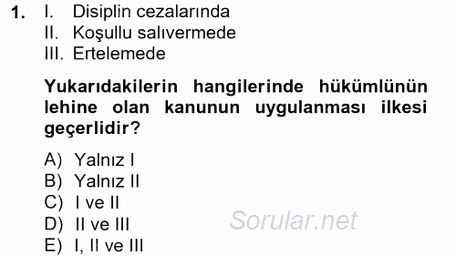 İnfaz Hukuku 2012 - 2013 Ara Sınavı 1.Soru