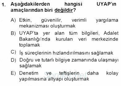 Ulusal Yargı Ağı Projesi 1 2014 - 2015 Ara Sınavı 1.Soru