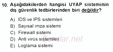 Ulusal Yargı Ağı Projesi 1 2014 - 2015 Ara Sınavı 10.Soru