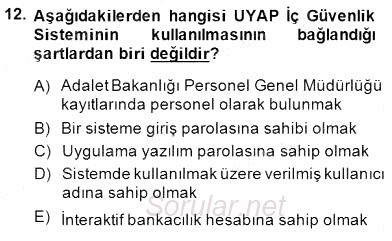 Ulusal Yargı Ağı Projesi 1 2014 - 2015 Ara Sınavı 12.Soru