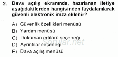 Ulusal Yargı Ağı Projesi 1 2014 - 2015 Ara Sınavı 2.Soru