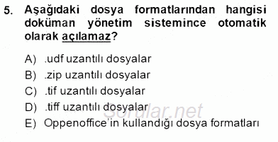 Ulusal Yargı Ağı Projesi 1 2014 - 2015 Ara Sınavı 5.Soru