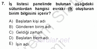 Ulusal Yargı Ağı Projesi 1 2014 - 2015 Ara Sınavı 7.Soru
