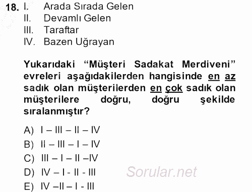 Çağrı Merkezi Yönetimi 2 2014 - 2015 Ara Sınavı 18.Soru