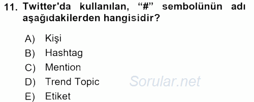Kurumsal İletişim 2016 - 2017 Dönem Sonu Sınavı 11.Soru