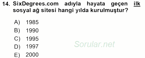 Kurumsal İletişim 2016 - 2017 Dönem Sonu Sınavı 14.Soru