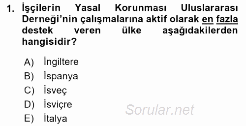 Uluslararası Sosyal Politika 2017 - 2018 3 Ders Sınavı 1.Soru