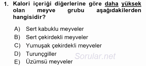 Bahçe Tarımı 1 2017 - 2018 Dönem Sonu Sınavı 1.Soru