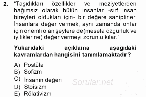 İnsan Hakları ve Demokratikleşme Süreci 2014 - 2015 Ara Sınavı 2.Soru