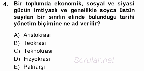 İnsan Hakları ve Demokratikleşme Süreci 2014 - 2015 Ara Sınavı 4.Soru