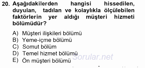 Satış Teknikleri 2014 - 2015 Tek Ders Sınavı 20.Soru
