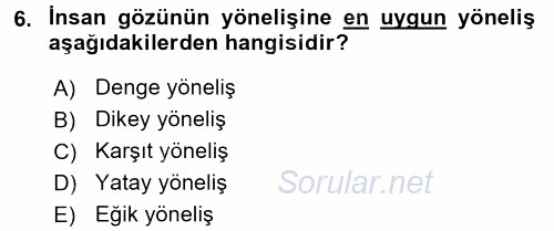 Temel Fotoğrafçılık 2017 - 2018 3 Ders Sınavı 6.Soru