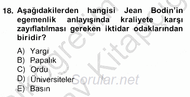 Hukukun Temel Kavramları 2 2012 - 2013 Ara Sınavı 18.Soru