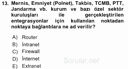 Ulusal Yargı Ağı Projesi 1 2016 - 2017 Ara Sınavı 13.Soru