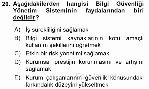 Ulusal Yargı Ağı Projesi 1 2016 - 2017 Ara Sınavı 20.Soru