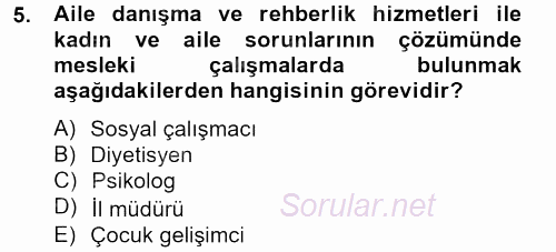 Sosyal Hizmet Yönetimi 2013 - 2014 Tek Ders Sınavı 5.Soru