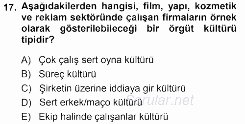 Perakendecilikte Müşteri İlişkileri Yönetimi 2013 - 2014 Dönem Sonu Sınavı 17.Soru