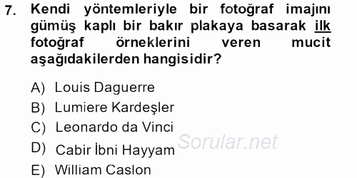 İletişim Ortamları Tasarımı 2013 - 2014 Ara Sınavı 7.Soru