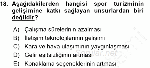Turizm Sosyolojisi 2015 - 2016 Ara Sınavı 18.Soru