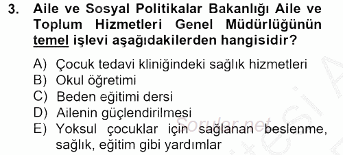 Sosyal Hizmet Kuruluşları 2012 - 2013 Ara Sınavı 3.Soru