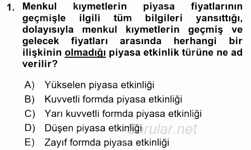 Girişim Finansmanı 2017 - 2018 Ara Sınavı 1.Soru