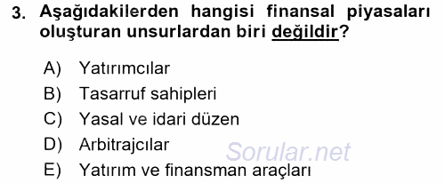 Girişim Finansmanı 2017 - 2018 Ara Sınavı 3.Soru