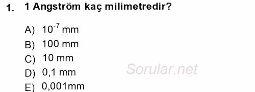 Temel Veteriner Histoloji ve Embriyoloji 2014 - 2015 Tek Ders Sınavı 1.Soru