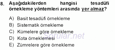 Pazarlama Yönetimi 2014 - 2015 Ara Sınavı 8.Soru