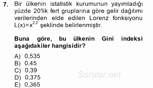 Matematik 2 2013 - 2014 Tek Ders Sınavı 7.Soru