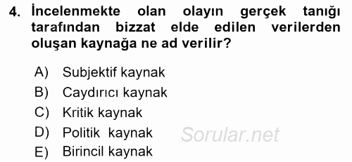 Acil Durum ve Afet Farkındalık Eğitimi 2017 - 2018 Ara Sınavı 4.Soru