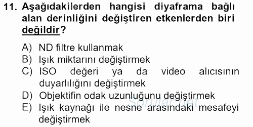 Film ve Video Yapımı 2012 - 2013 Dönem Sonu Sınavı 11.Soru