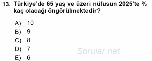 Temel Bakım Hizmetleri 2016 - 2017 Ara Sınavı 13.Soru