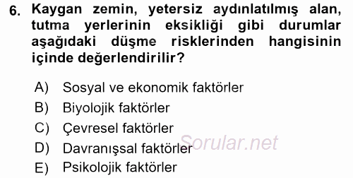 Temel Bakım Hizmetleri 2016 - 2017 Ara Sınavı 6.Soru