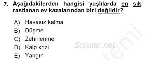 Temel Bakım Hizmetleri 2016 - 2017 Ara Sınavı 7.Soru