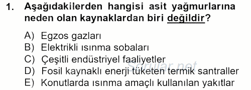 Peyzaj Çevre ve Tarım 2012 - 2013 Ara Sınavı 1.Soru