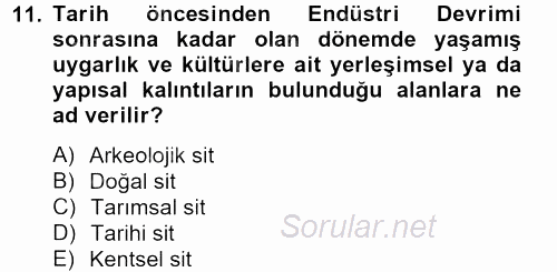 Peyzaj Çevre ve Tarım 2012 - 2013 Ara Sınavı 11.Soru