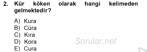 Termal ve Spa Hizmetleri 2012 - 2013 Dönem Sonu Sınavı 2.Soru