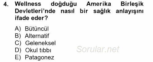 Termal ve Spa Hizmetleri 2012 - 2013 Dönem Sonu Sınavı 4.Soru