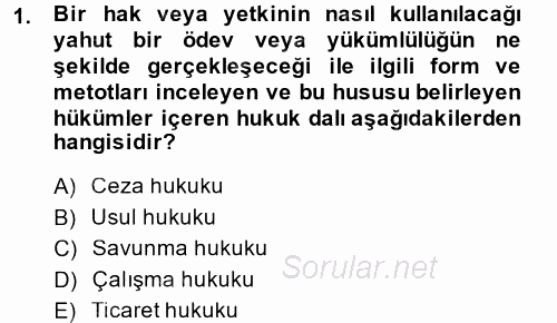 Vergi Usul Hukuku 2014 - 2015 Ara Sınavı 1.Soru
