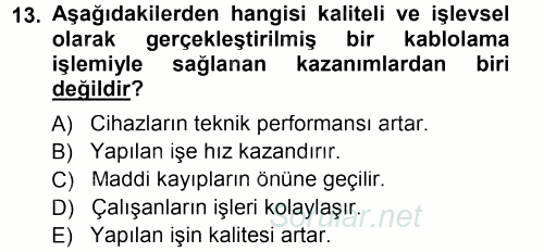 Radyo ve Televizyonda Ölçü Bakım 2014 - 2015 Ara Sınavı 13.Soru