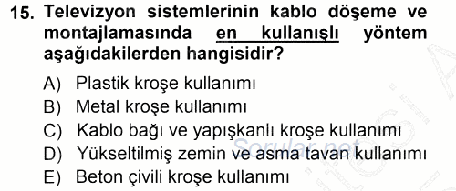 Radyo ve Televizyonda Ölçü Bakım 2014 - 2015 Ara Sınavı 15.Soru