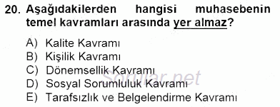 Dış Ticaret İşlemlerinin Muhasebeleştirilmesi 2014 - 2015 Ara Sınavı 20.Soru