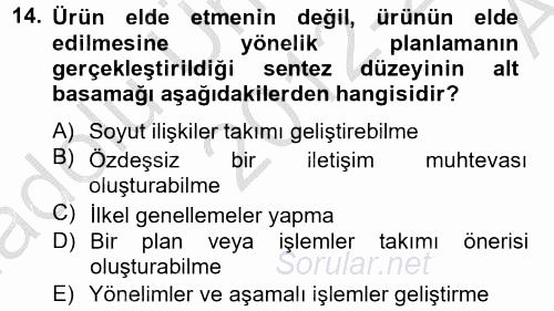 Ölçme Ve Değerlendirme 2012 - 2013 Ara Sınavı 14.Soru