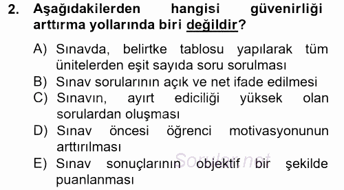 Ölçme Ve Değerlendirme 2012 - 2013 Ara Sınavı 2.Soru