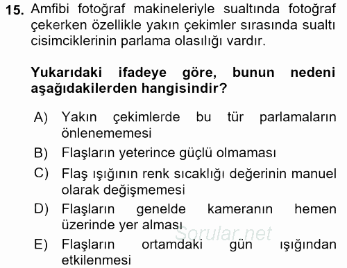 Fotoğrafın Kullanım Alanları 2016 - 2017 Ara Sınavı 15.Soru