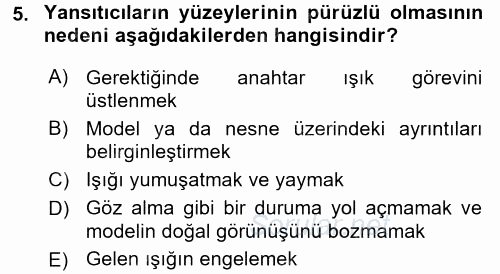 Fotoğrafın Kullanım Alanları 2016 - 2017 Ara Sınavı 5.Soru