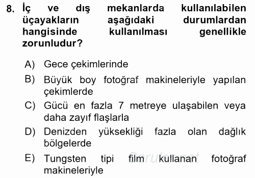 Fotoğrafın Kullanım Alanları 2016 - 2017 Ara Sınavı 8.Soru