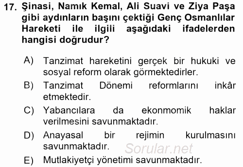 Temel İnsan Hakları Bilgisi 2 2017 - 2018 Ara Sınavı 17.Soru