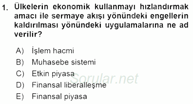 Uluslararası İşletmecilik 2015 - 2016 Dönem Sonu Sınavı 1.Soru